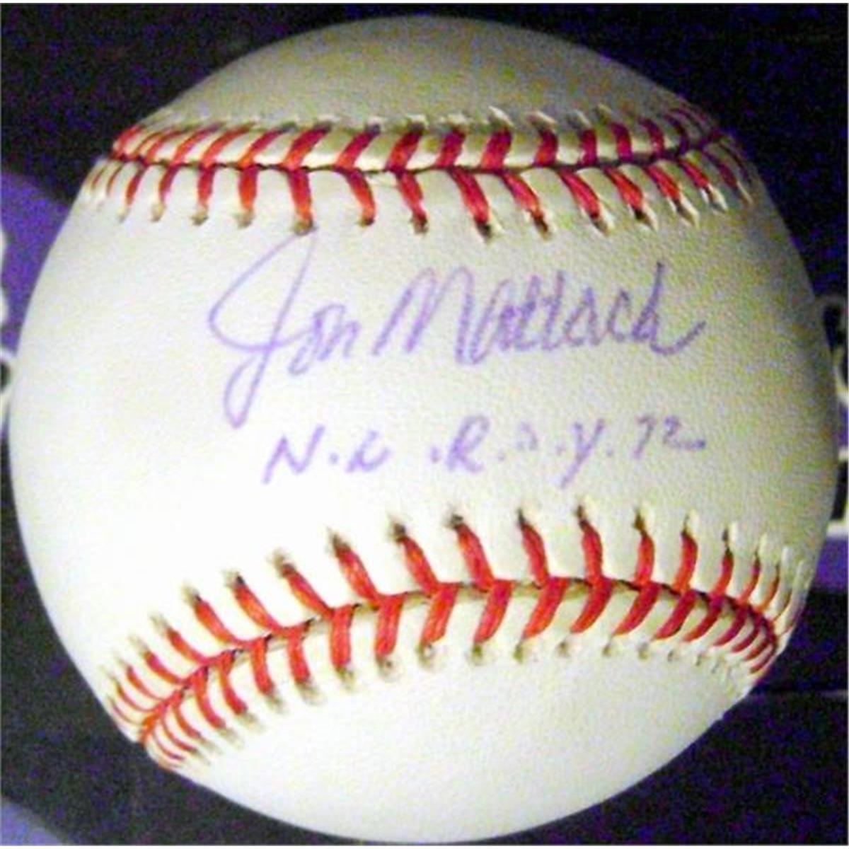 422206 Jon Matlack Autographed Baseball Inscribed 1972 NL Roy Onlb NY Mets Rookie of Year 67