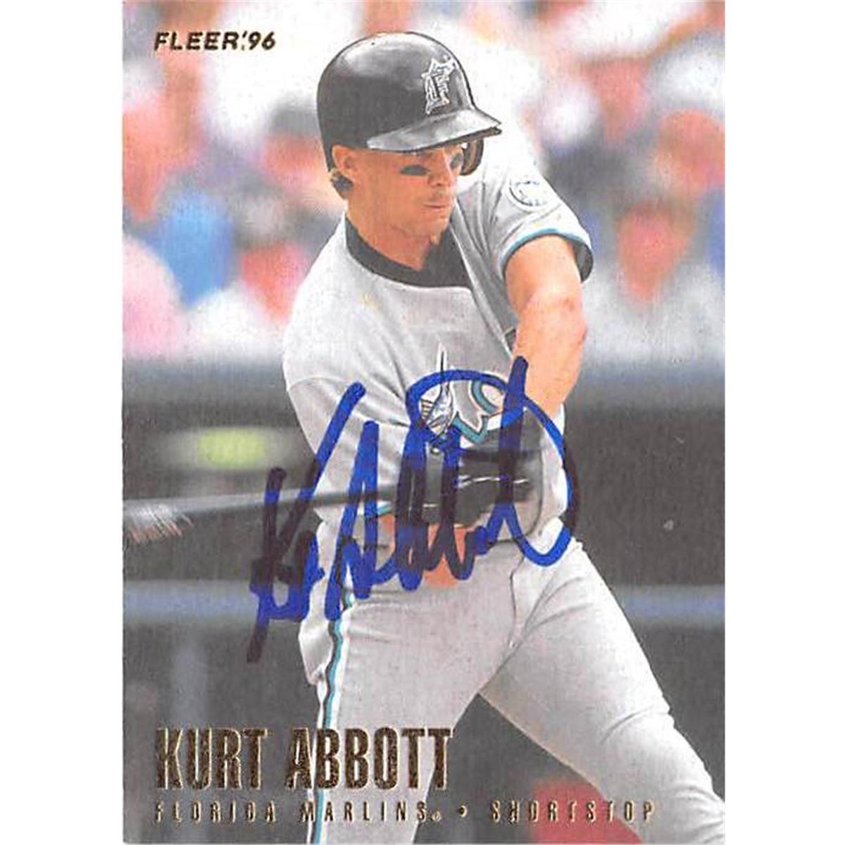 420981 Kurt Abbott Autographed Baseball Card Florida Marlins SC 1994 Fleer No.380