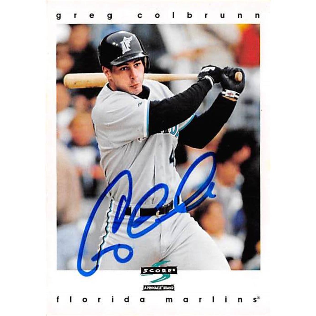 421133 Greg Colbrunn Autographed Baseball Card Florida Marlins 1997 Score No.69