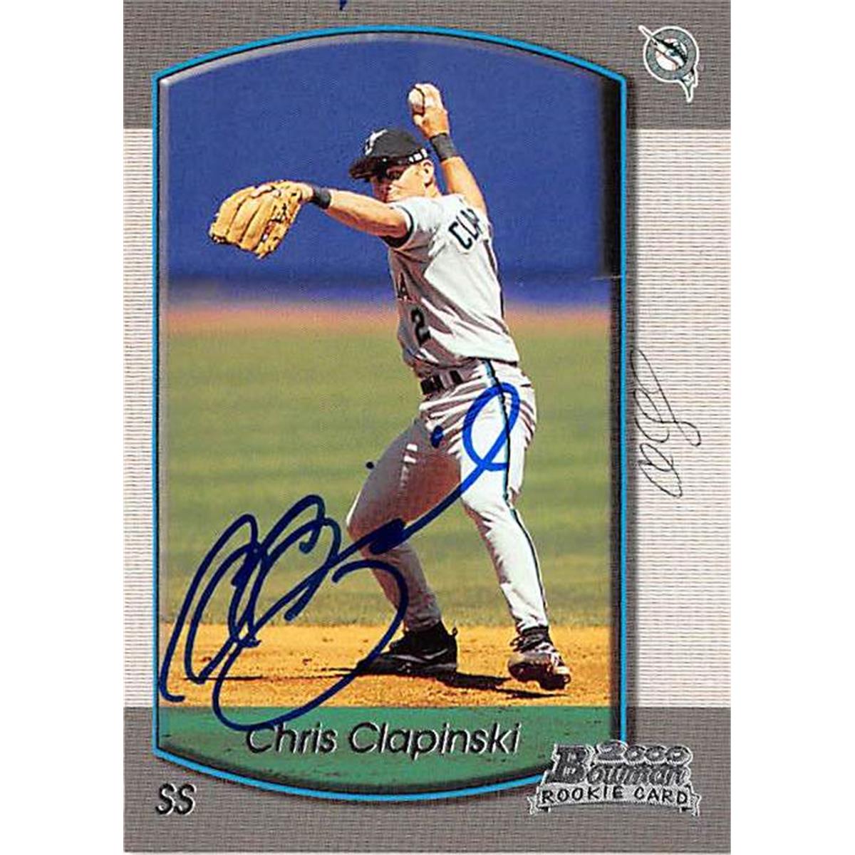 421213 Chris Clapinski Autographed Baseball Card Florida Marlins FT 2000 Topps Bowman No.84
