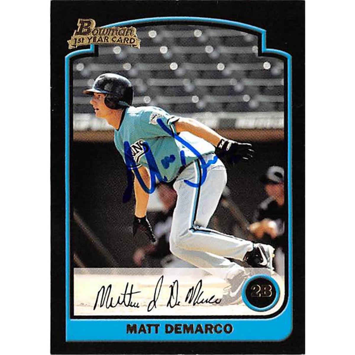 421222 Matt DeMarco Autographed Baseball Card Florida Marlins FT 2003 Topps Bowman No.206