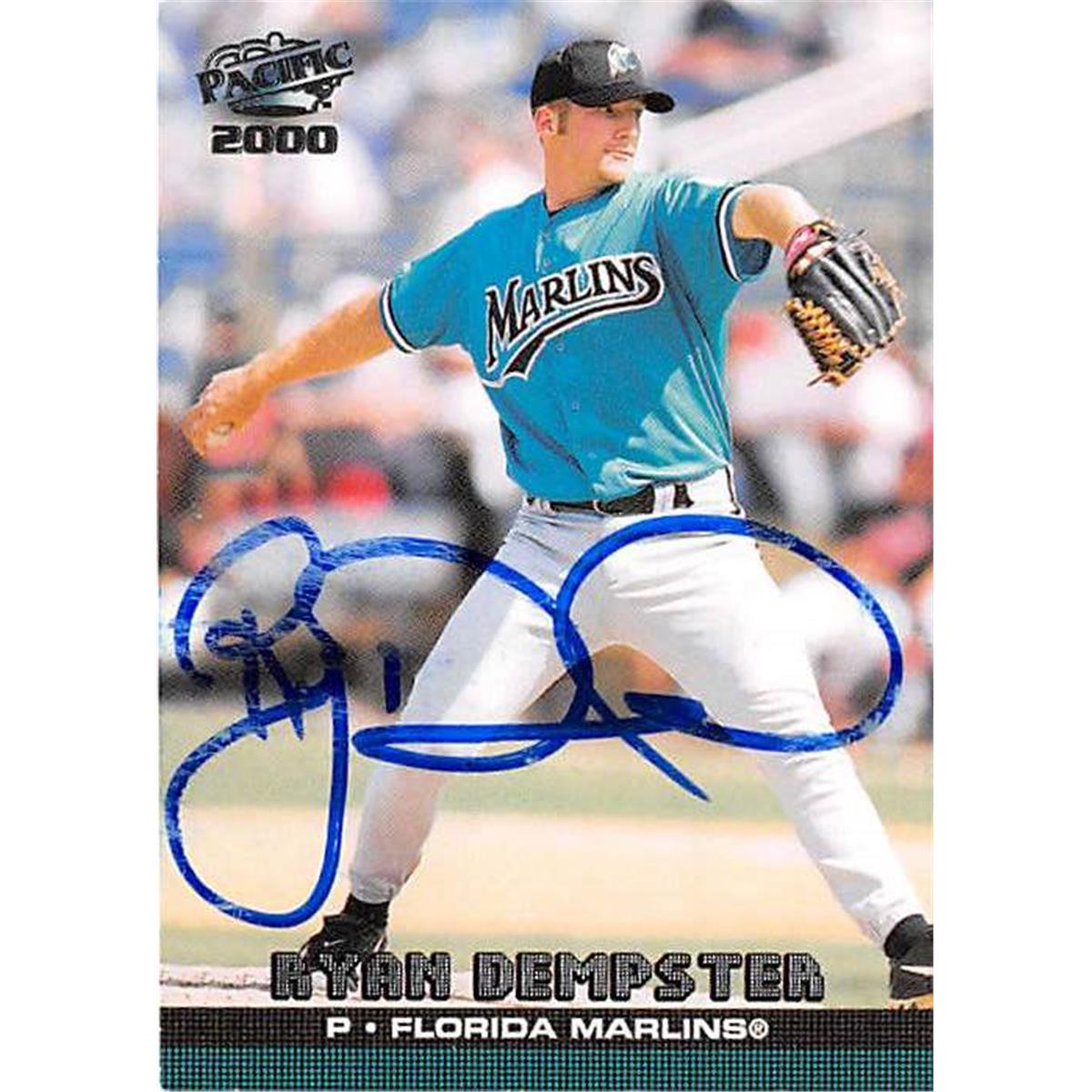 421231 Ryan Dempster Autographed Baseball Card Florida Marlins 2000 Pacific No.175