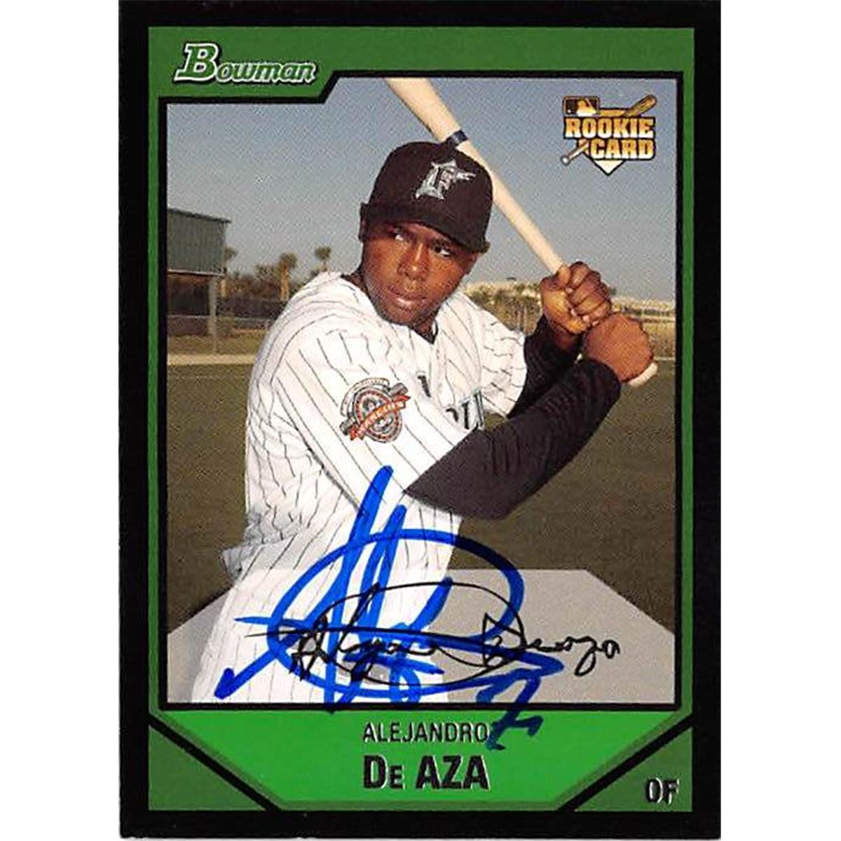421254 Alejandro De Aza Autographed Baseball Card Florida Marlins FT 2007 Topps Bowman No.BDP7 Rookie