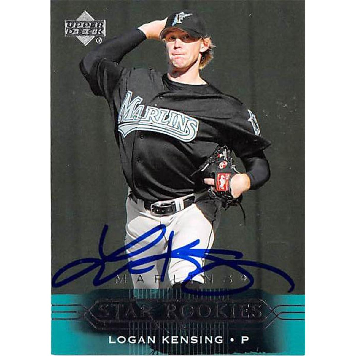 421455 Logan Kensing Autographed Baseball Card Florida Marlins 2004 Upper Deck No.239 Star Rookies