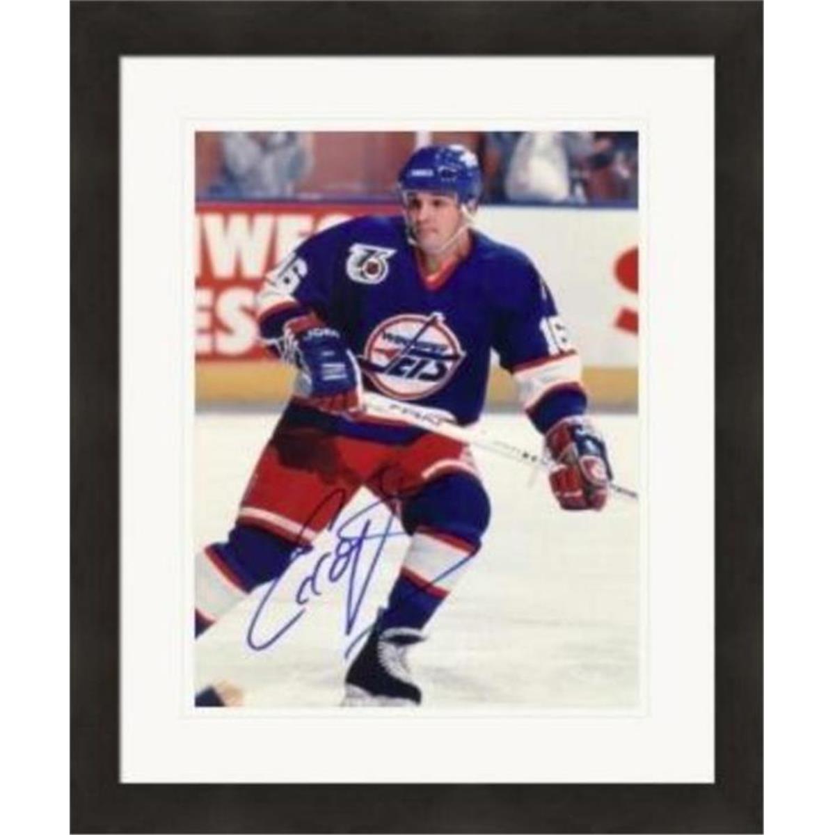 420736 Ed Olczyk Autographed 8 x 10 in. Photo Winnipeg Jets Matted & Framed