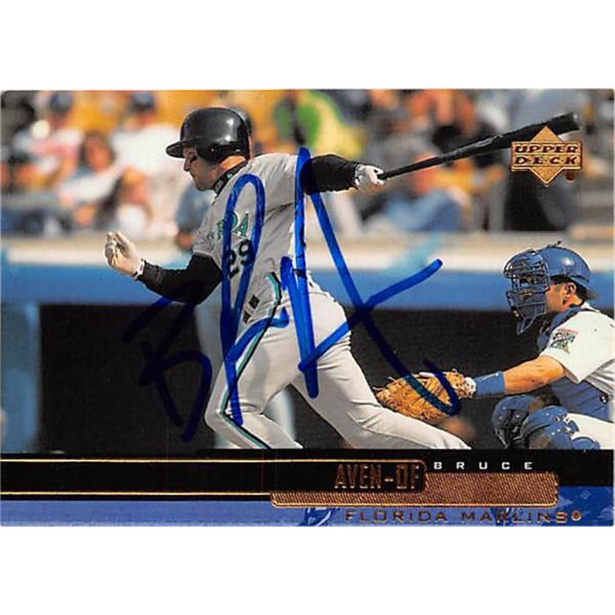 421037 Bruce Aven Autographed Baseball Card Florida Marlins 2000 Upper Deck No.123