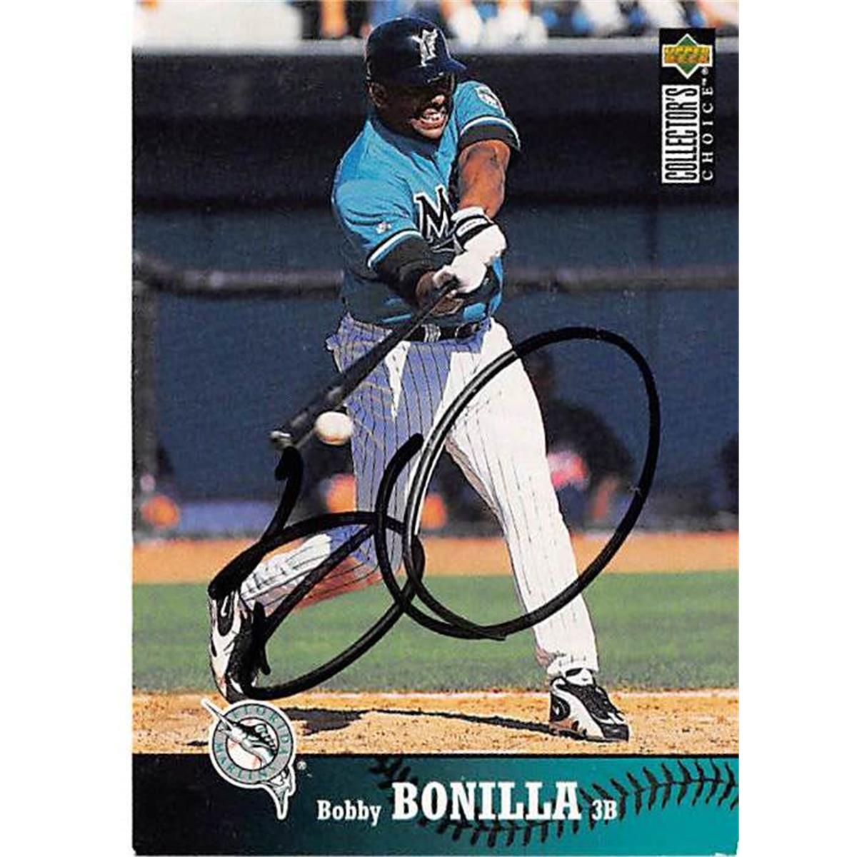 421097 Bobby Bonilla Autographed Baseball Card Florida Marlins 1997 Upper Deck No.U12