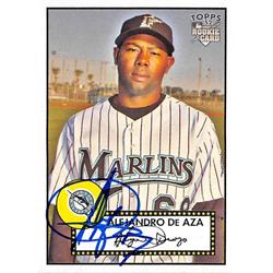 421262 Alejandro De Aza Autographed Baseball Card Florida Marlins FT 2007 Topps Bowman Heritage No.23 Rookie