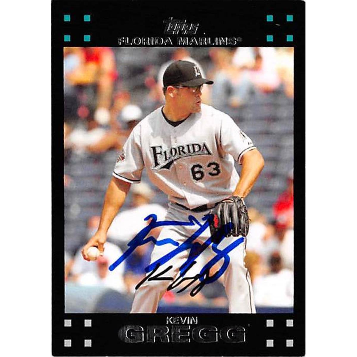 421321 Kevin Gregg Autographed Baseball Card Florida Marlins FT 2007 Topps No.UH111
