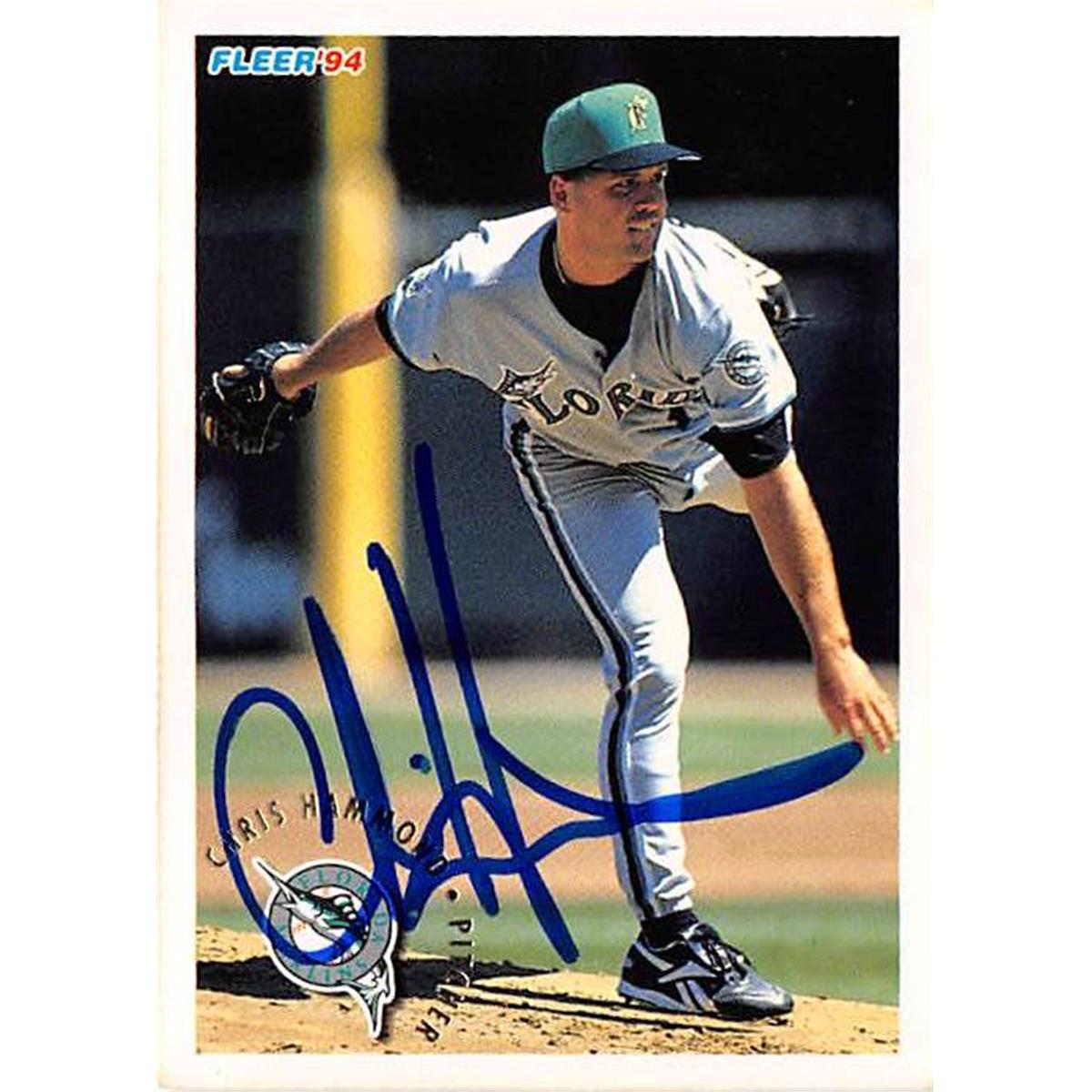 421352 Chris Hammond Autographed Baseball Card Florida Marlins 1994 Fleer No.467