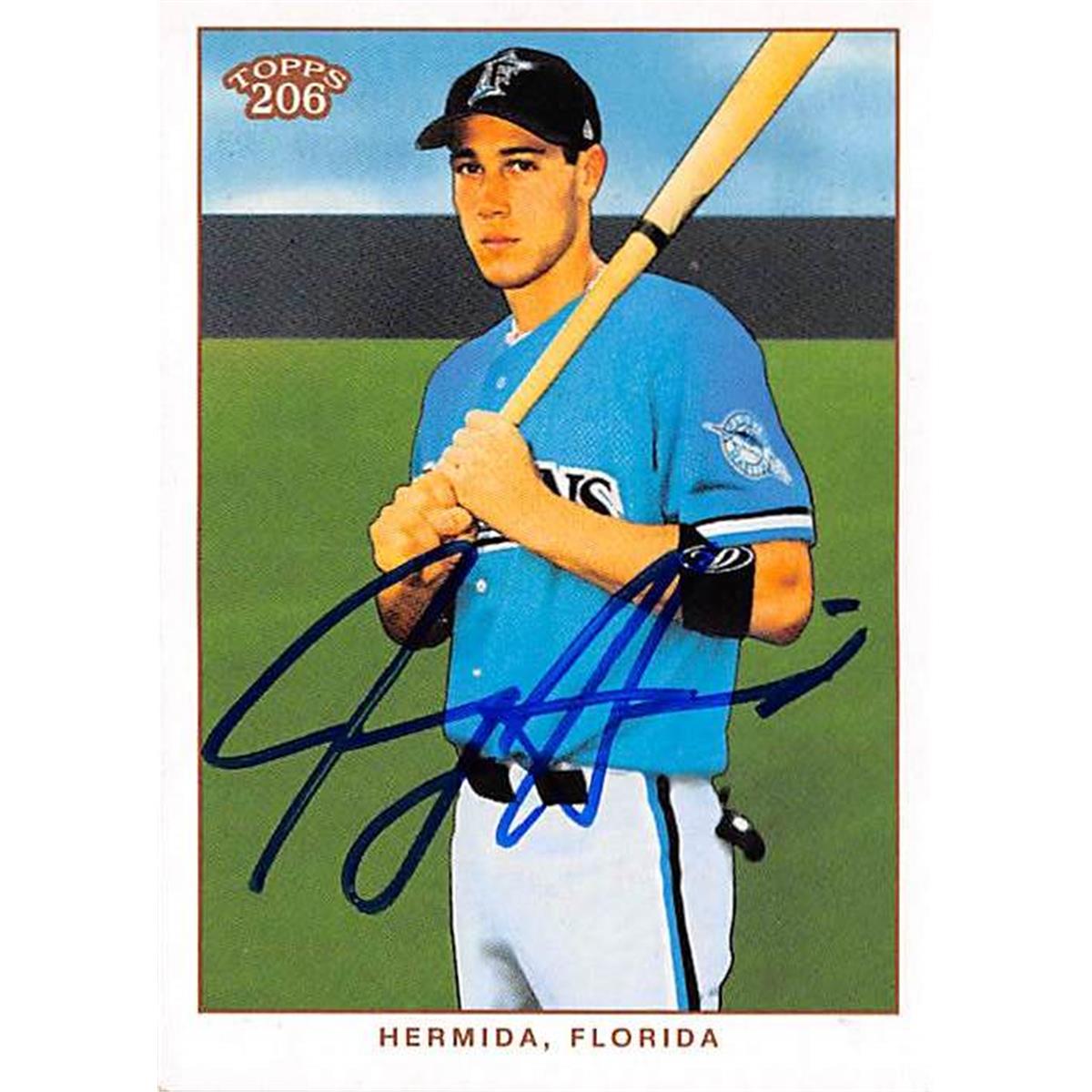 421394 Jeremy Hermida Autographed Baseball Card Florida Marlins 2003 Topps 206 No.424 Rookie