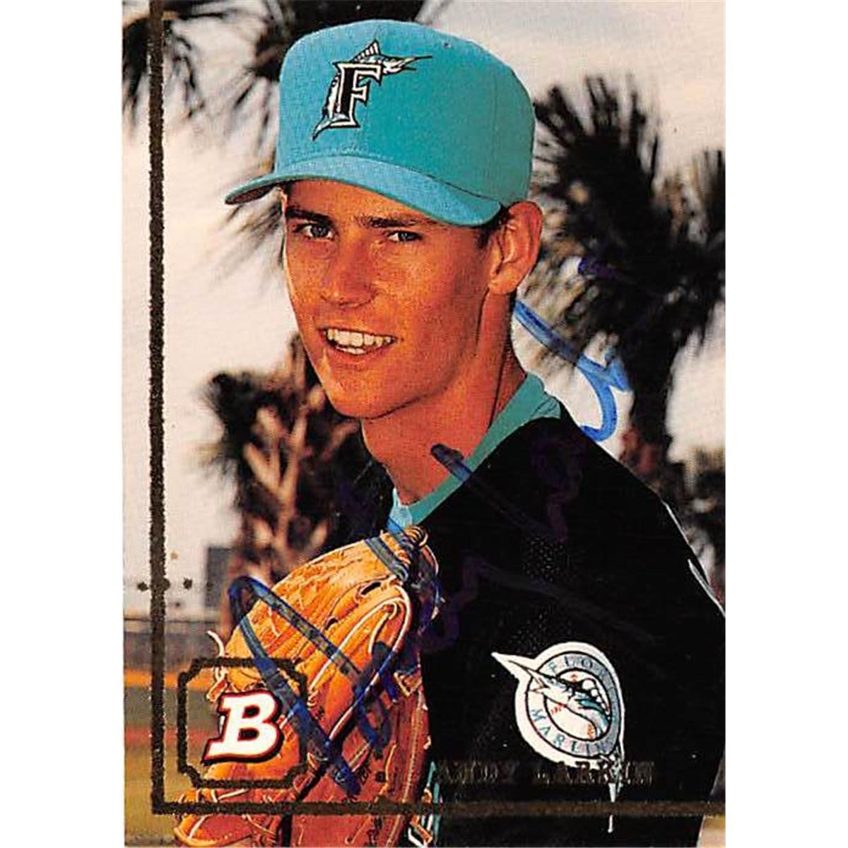 421497 Andy Larkin Autographed Baseball Card Florida Marlins FT 1994 Topps Bowman No.262
