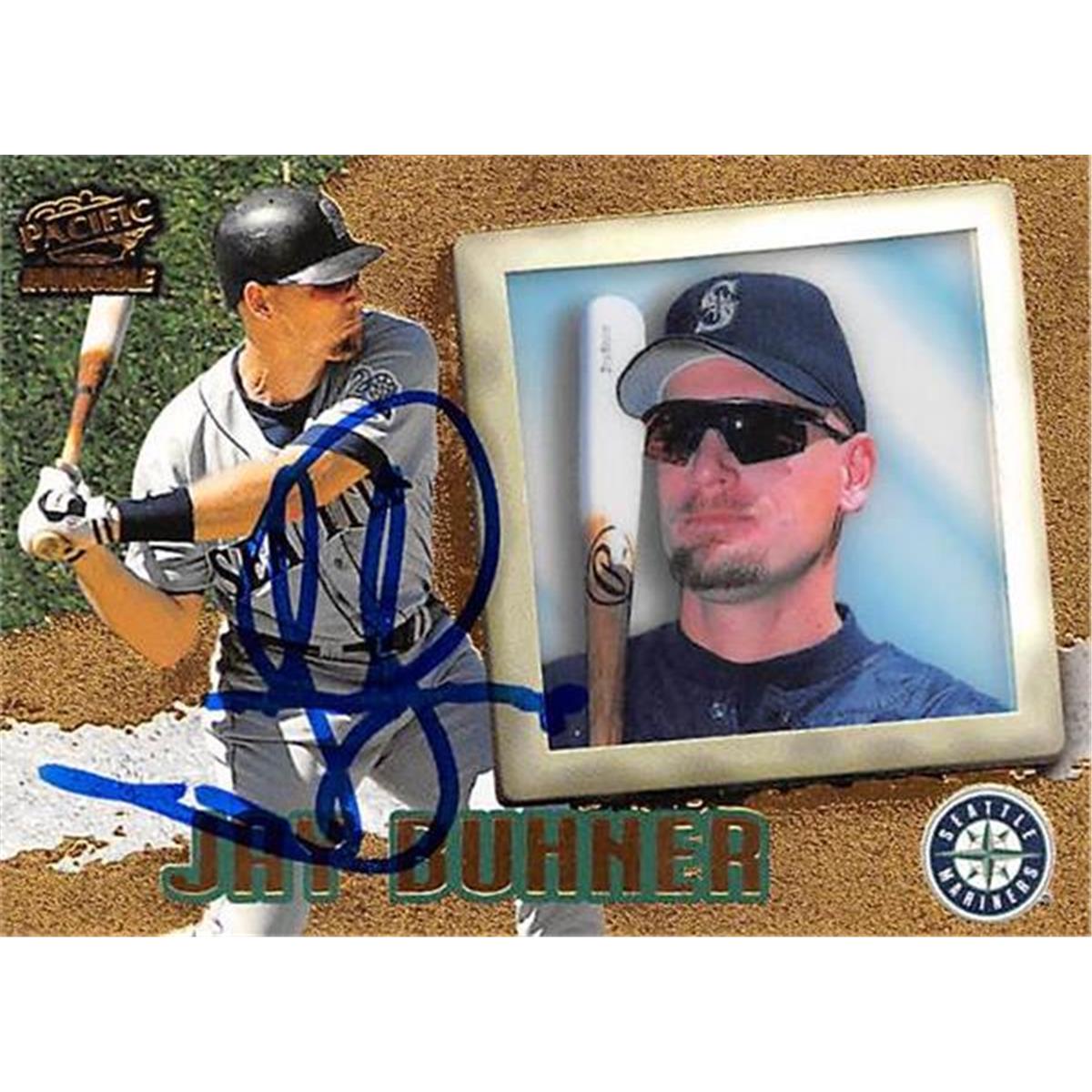 421538 Jay Buhner Autographed Baseball Card Seattle Mariners 1998 Pacific Invincible No.61