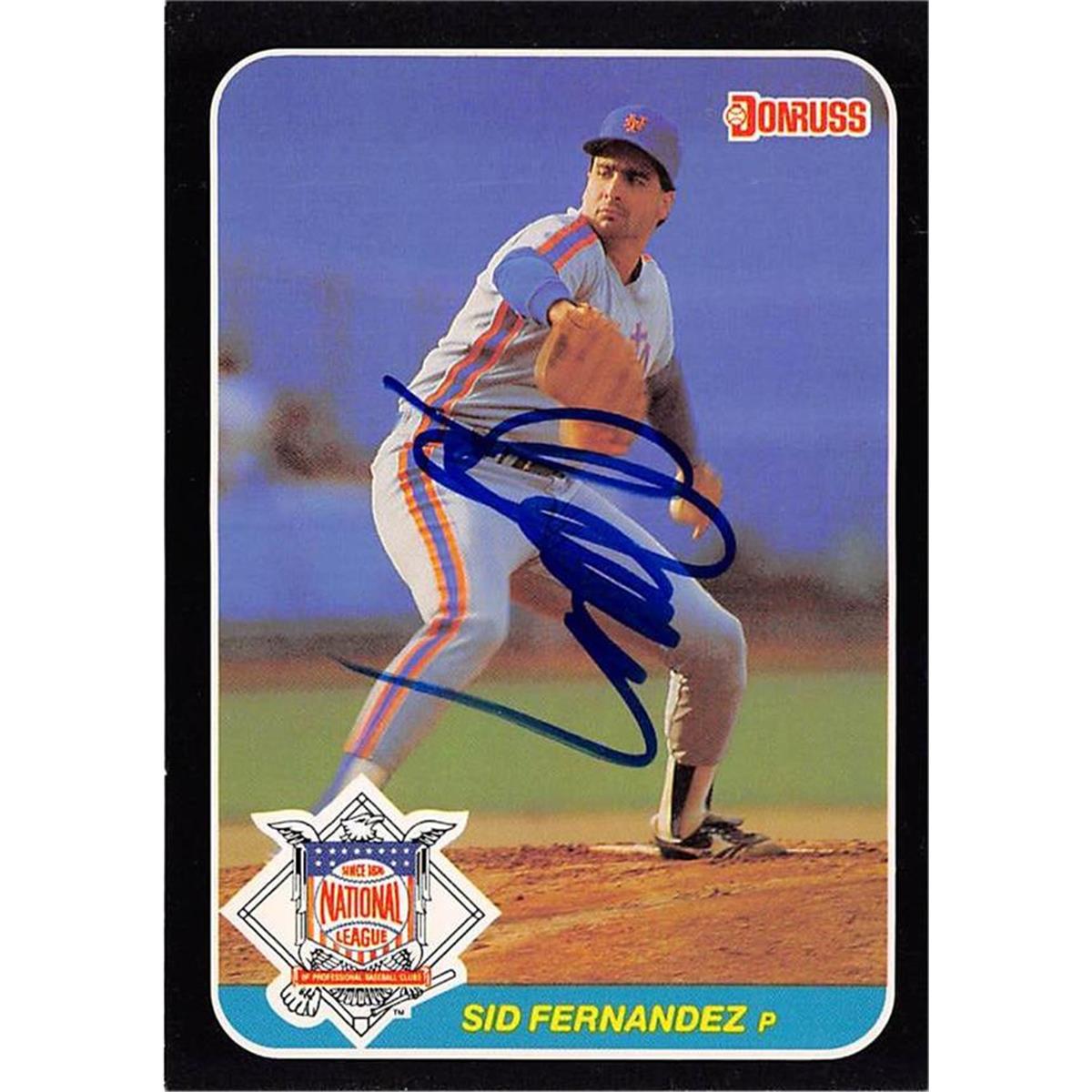 421853 Sid Fernandez Autographed Baseball Card New York Mets 67 1987 Donruss Champions No.26