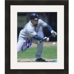 422075 Dioner Navarro Autographed 8 x 10 in. Photo Tampa Bay Devil Rays Matted & Framed