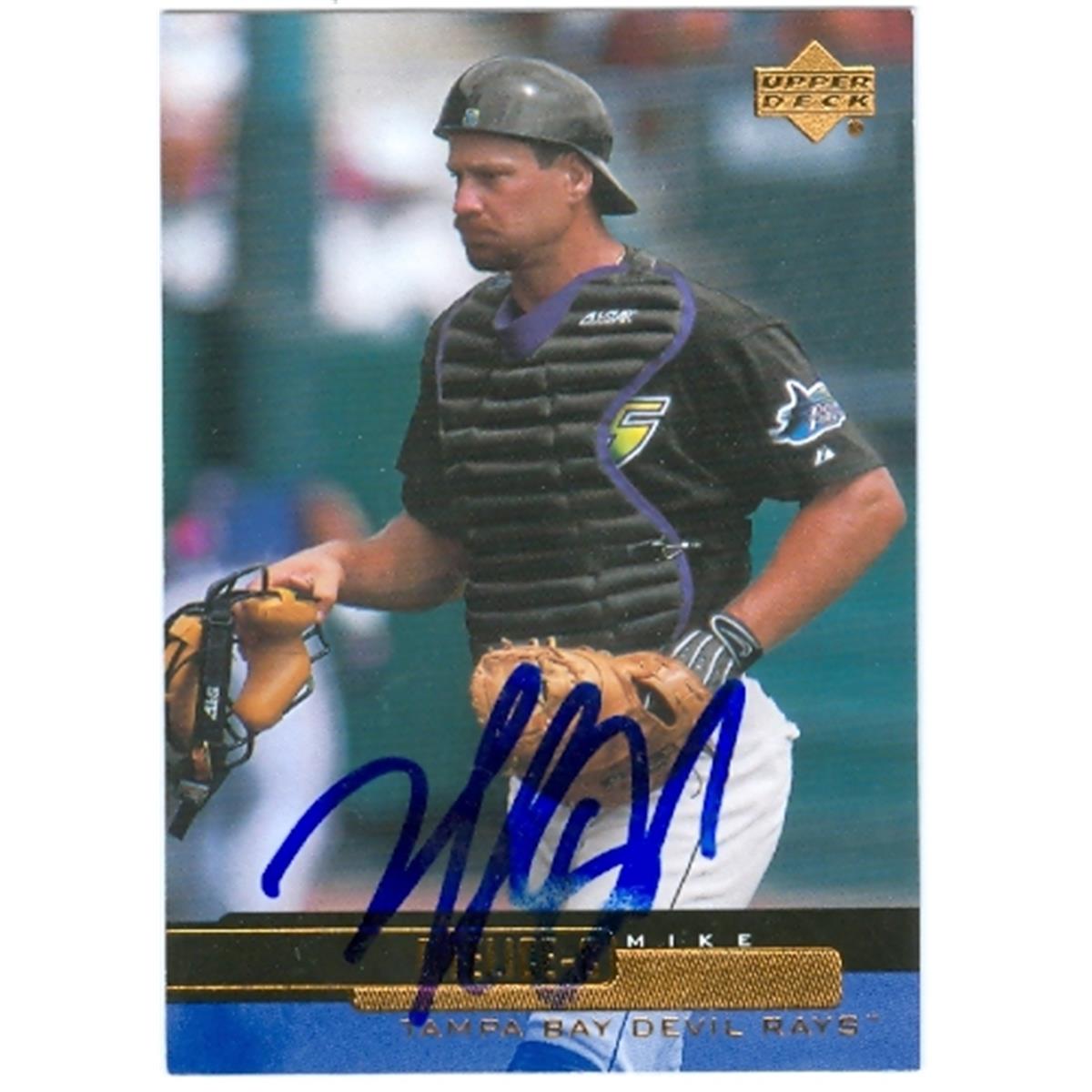 420728 Mike Defelice Autographed Baseball Card Tampa Bay Devil Rays 2000 Upper Deck No.503