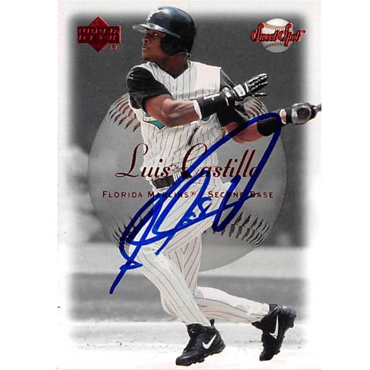 421182 Luis Castillo Autographed Baseball Card Florida Marlins 2000 Upper Deck Sweetspot No.48
