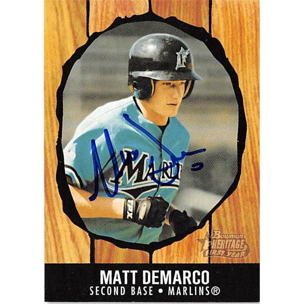 421219 Matt DeMarco Autographed Baseball Card Florida Marlins FT 2003 Topps Bowman Heritage No.241