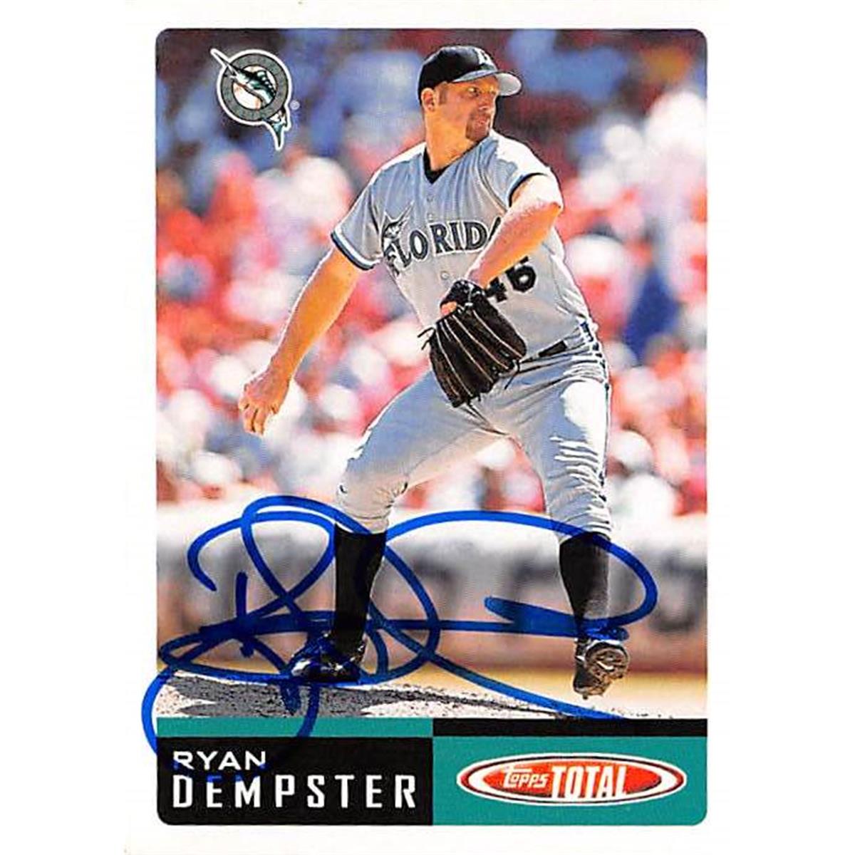 421225 Ryan Dempster Autographed Baseball Card Florida Marlins 2002 Topps Total No.470