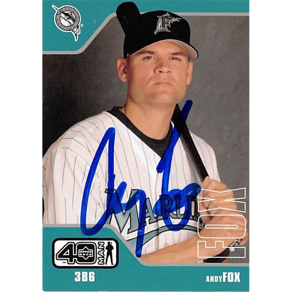 421294 Andy Fox Autographed Baseball Card Florida Marlins 2002 Upper Deck Forty Man No.791