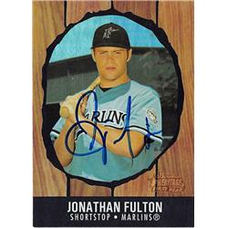 421296 Jonathan Fulton Autographed Baseball Card Florida Marlins FT 2004 Topps Bowman Heritage No.274 Refractor