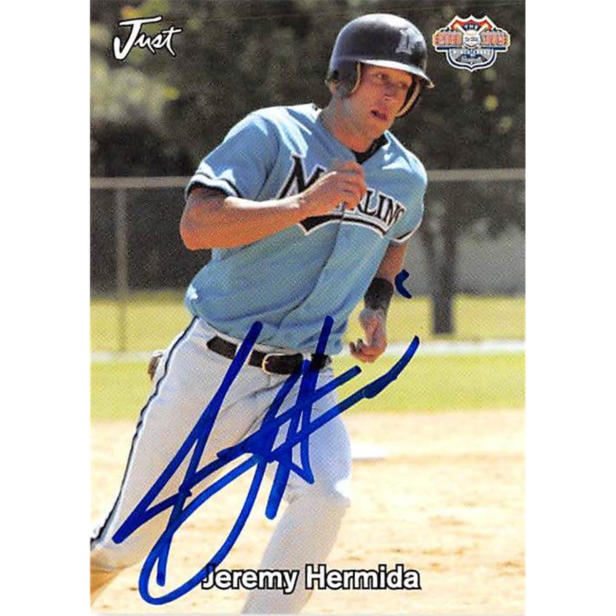 421390 Jeremy Hermida Autographed Baseball Card Florida Marlins FT 2005 Just Minors No.11