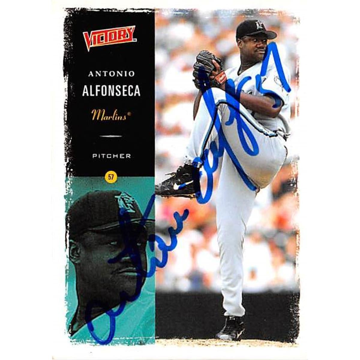 421005 Antonio Alfonseca Autographed Baseball Card Florida Marlins 2000 Upper Deck Victory No.171