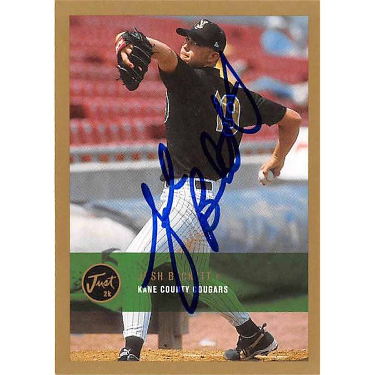 421091 Josh Beckett Autographed Baseball Card Florida Marlins FT 2000 Just Minors No.205 Gold