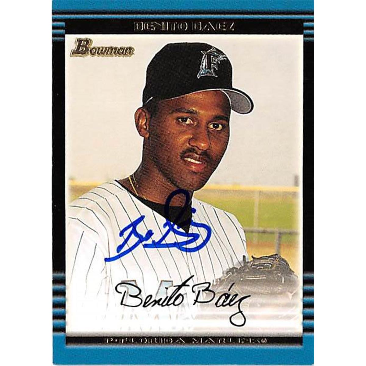421110 Benito Baez Autographed Baseball Card Florida Marlins FT 2002 Topps Bowman No.425