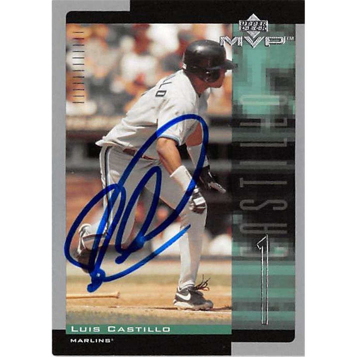 421181 Luis Castillo Autographed Baseball Card Florida Marlins 2001 Upper Deck Victory No.253