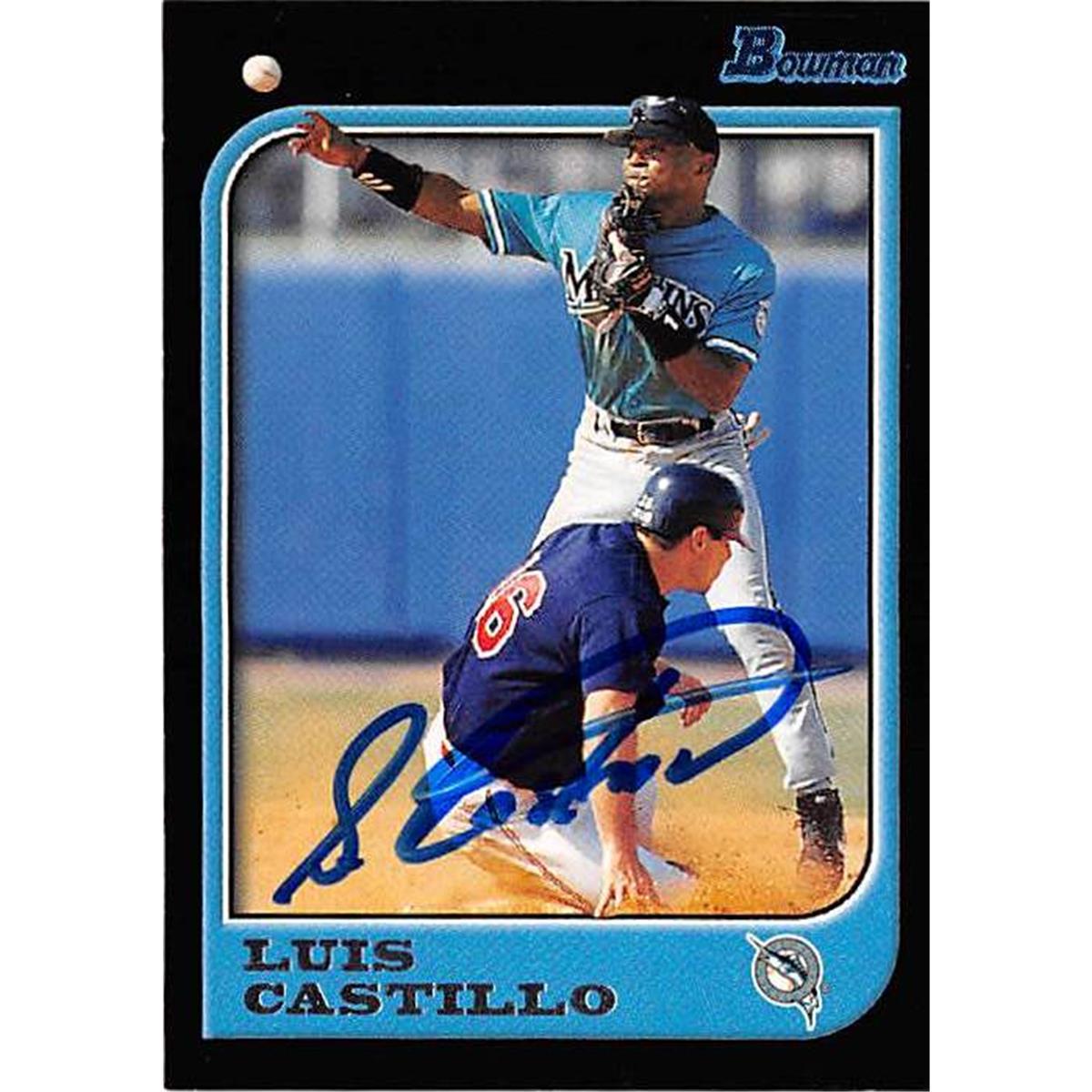 421197 Luis Castillo Autographed Baseball Card Florida Marlins SC1 1997 Topps Bowman No.150