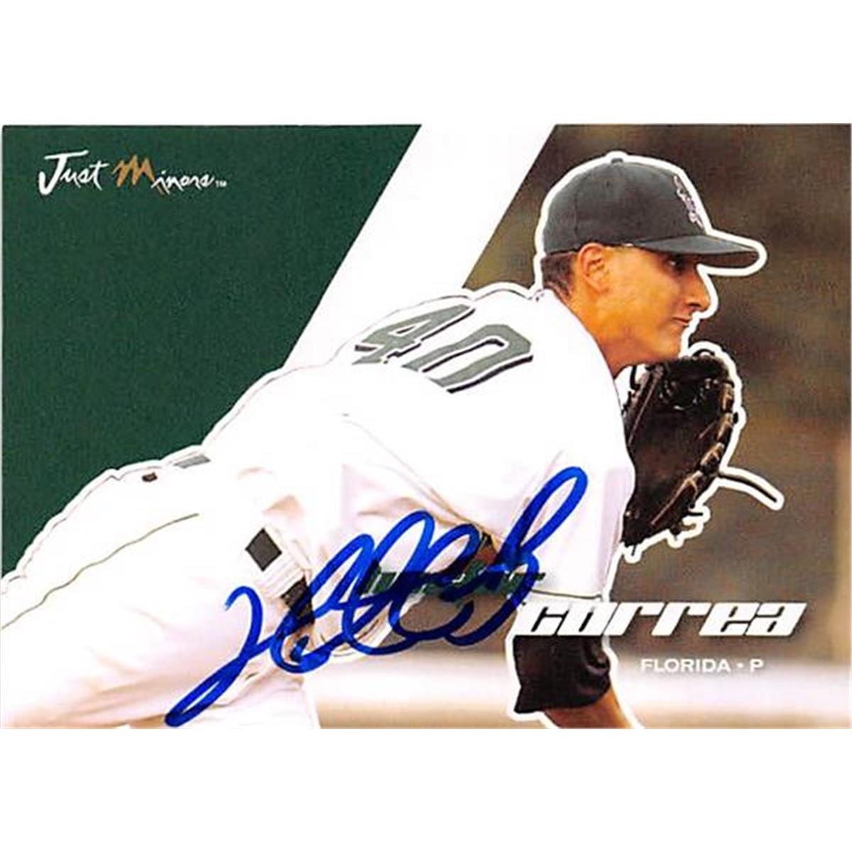 421209 Hector Correa Autographed Baseball Card Florida Marlins FT 2008 Just Minors No.12