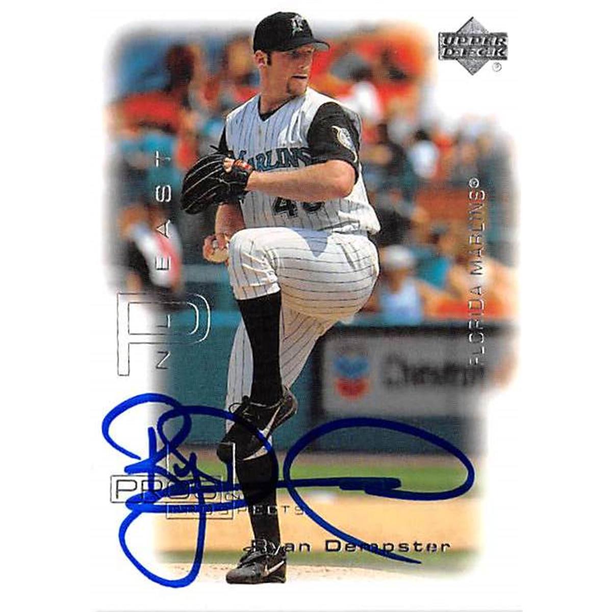 421226 Ryan Dempster Autographed Baseball Card Florida Marlins 2000 Upper Deck No.72