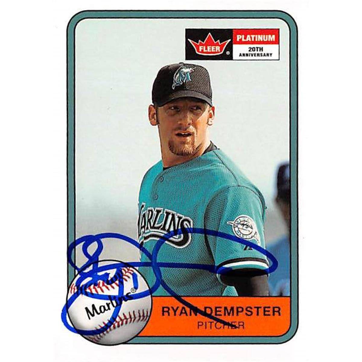 421230 Ryan Dempster Autographed Baseball Card Florida Marlins 2001 Fleer Platinum No.241