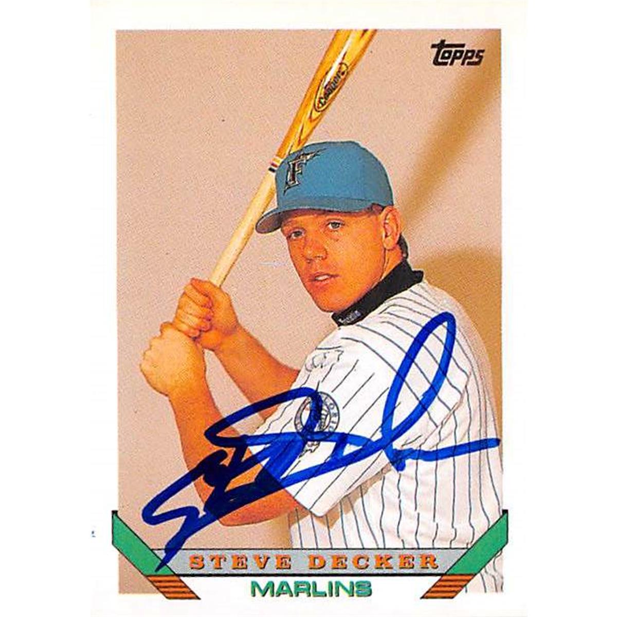 421246 Steve Decker Autographed Baseball Card Florida Marlins 1993 Topps No.544