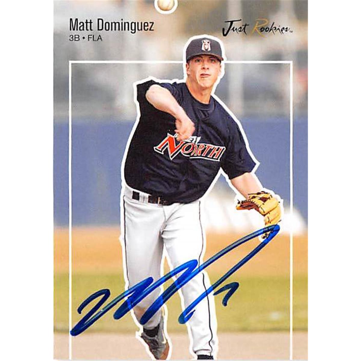 421248 Matt Dominguez Autographed Baseball Card Florida Marlins 2007 Just Minors No.JR19