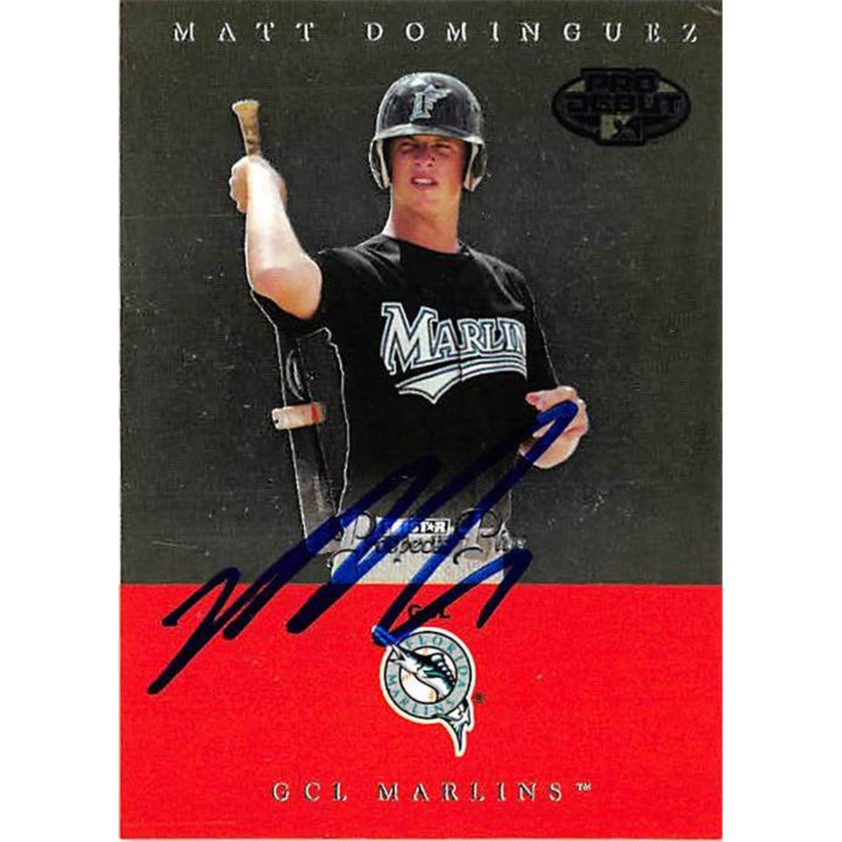 421249 Matt Dominguez Autographed Baseball Card Florida Marlins GCL FT 2007 Pro Debut No.10