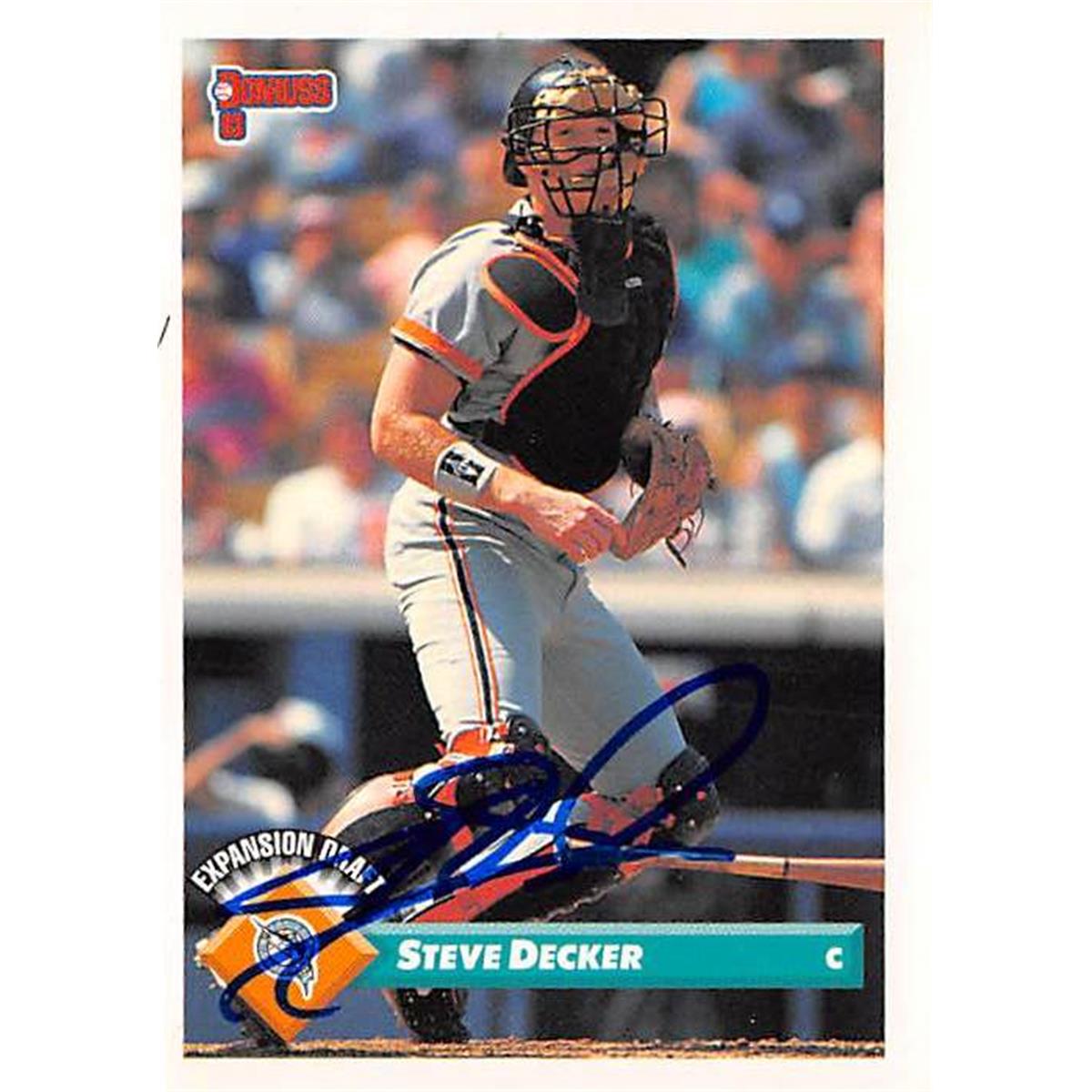 421252 Steve Decker Autographed Baseball Card Florida Marlins San Francisco Giants 1993 Donruss No.768
