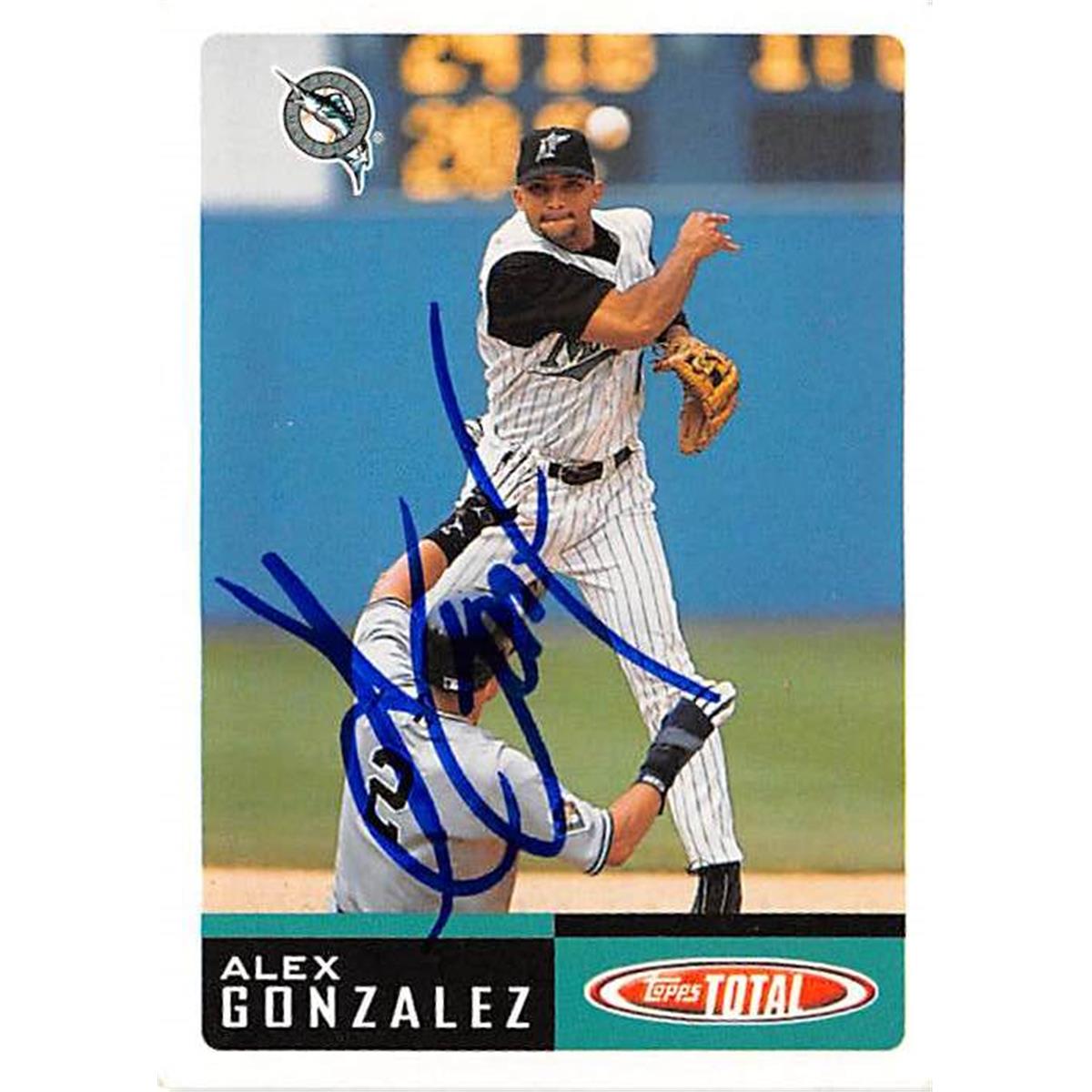 421313 Alex Gonzalez Autographed Baseball Card Florida Marlins 2002 Topps Total No.149