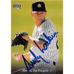 421500 Andy Larkin Autographed Baseball Card Florida Marlins Kane County Cougars FT 1995 Upper Deck Prospects No.64