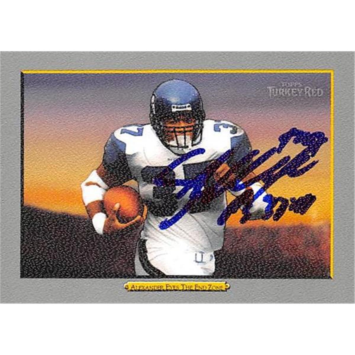 421630 Shaun Alexander Autographed Football Card Seattle Seahawks 2006 Topps Turkey Red No.141