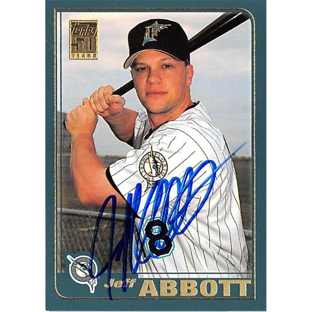 421049 Jeff Abbott Autographed Baseball Card Florida Marlins FT 2001 Topps No.413