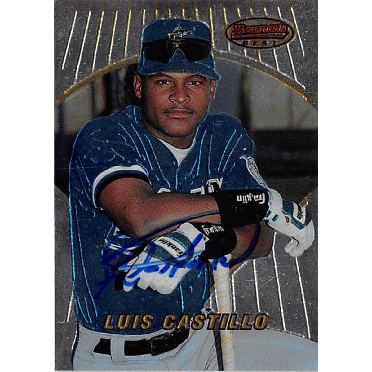 421204 Luis Castillo Autographed Baseball Card Florida Marlins SC 1997 Topps Bowman Best No.154
