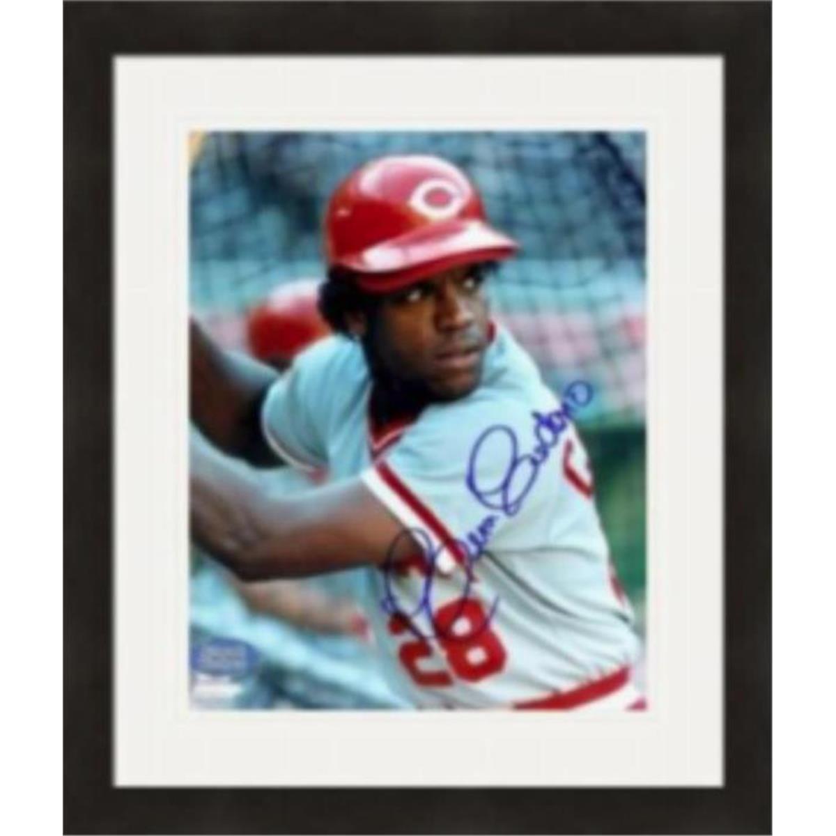 410276 Cesar Cedeno Autographed 8 x 10 in. Photo Cincinnati Reds Matted & Framed