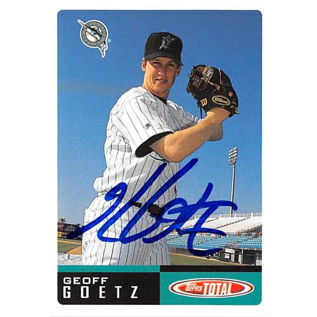 421298 Geoff Goetz Autographed Baseball Card Florida Marlins FT 2002 Topps Total No.240