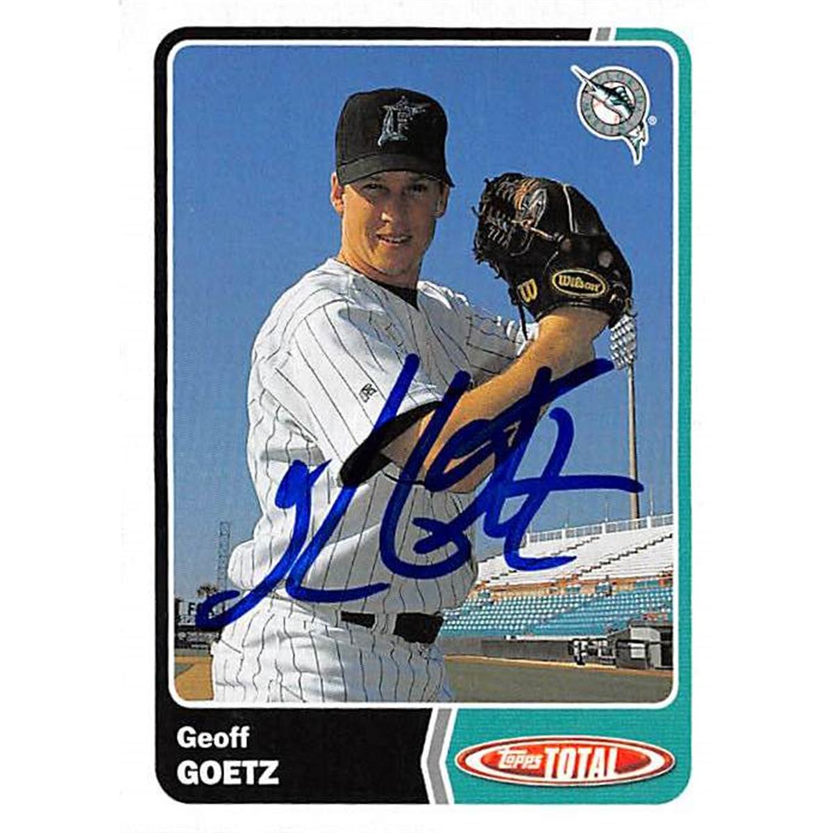 421303 Geoff Goetz Autographed Baseball Card Florida Marlins FT 2003 Topps Total No.272