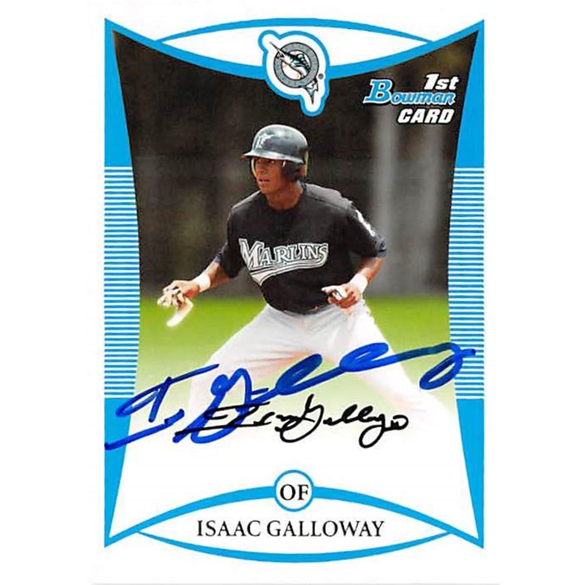 421323 Isaac Galloway Autographed Baseball Card Florida Marlins FT 2009 Topps Bowman No.BDPP36
