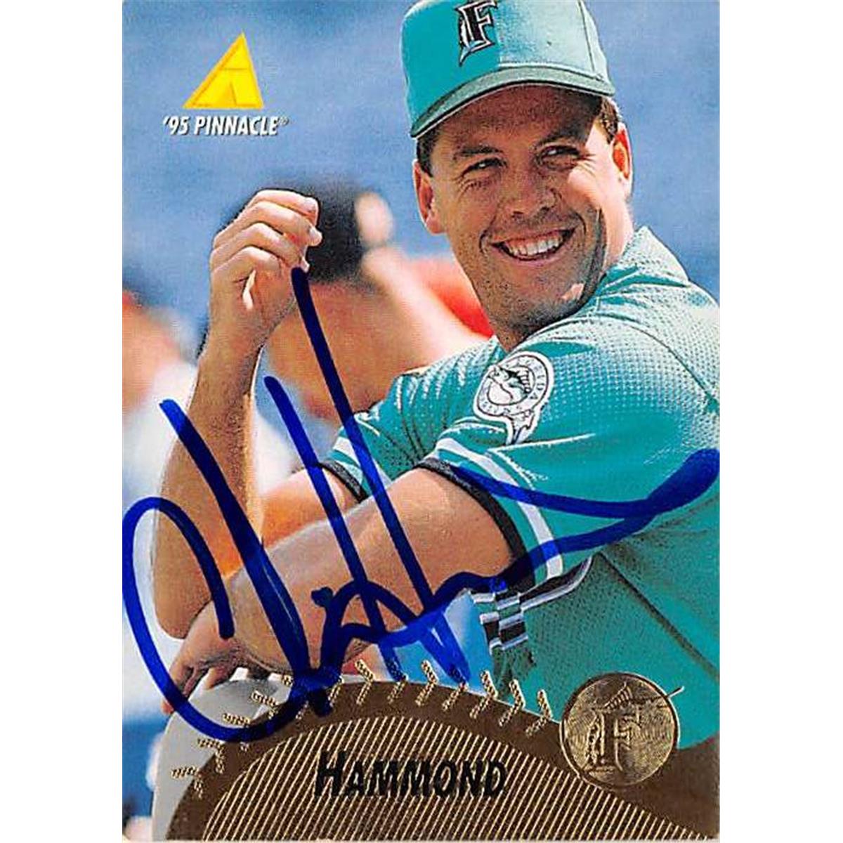 421353 Chris Hammond Autographed Baseball Card Florida Marlins 1995 Pinnacle No.96
