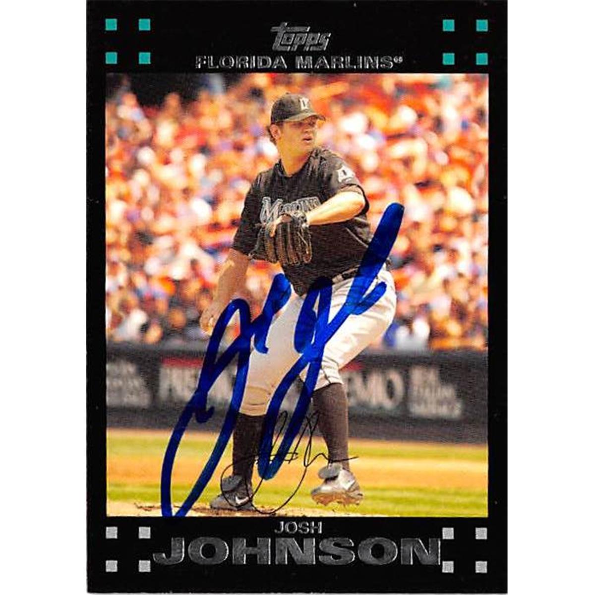 421413 Josh Johnson Autographed Baseball Card Florida Marlins 2006 Topps No.213