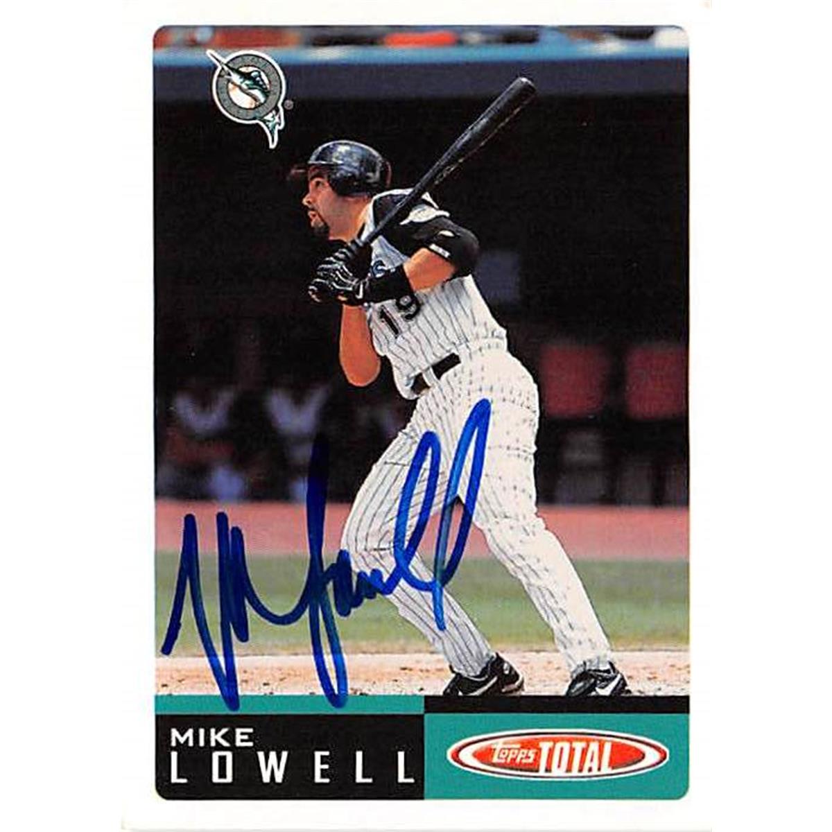 421477 Mike Lowell Autographed Baseball Card Florida Marlins 2002 Topps Total No.355